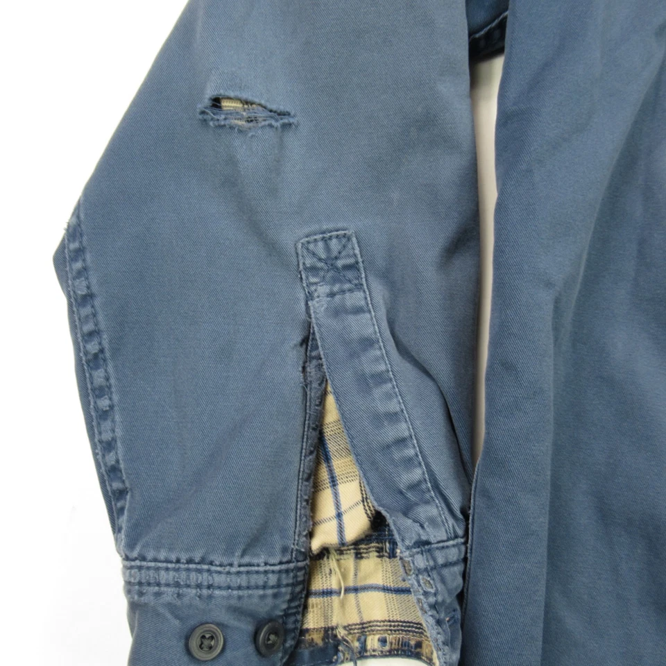 LL Bean Shirt Mens Large Tall Cotton Long Sleeve Button Front Heavy Plaid Lined - Image 3 of 4