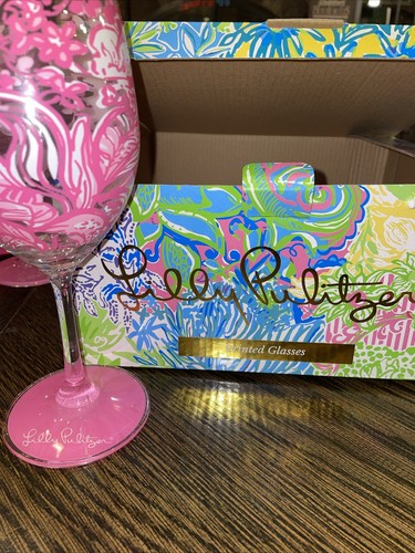 2 Lilly Pulitzer Glass Sets Boxed Gifts, Shower Wedding Birthday NIB - Picture 7 of 10
