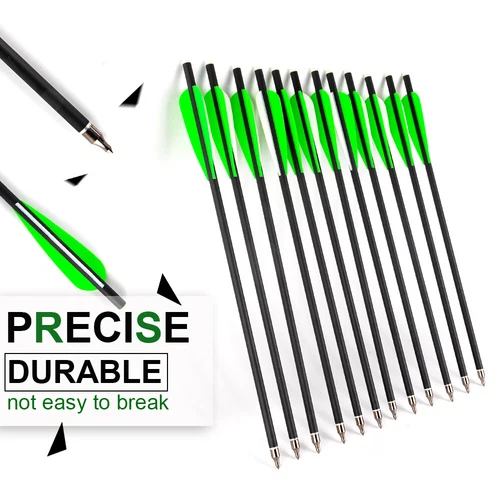 12PCS Archery Hunting Half Moon Nock OD 8.8mm Arrow Carbon Crossbow Bolts 20inch - Picture 1 of 7