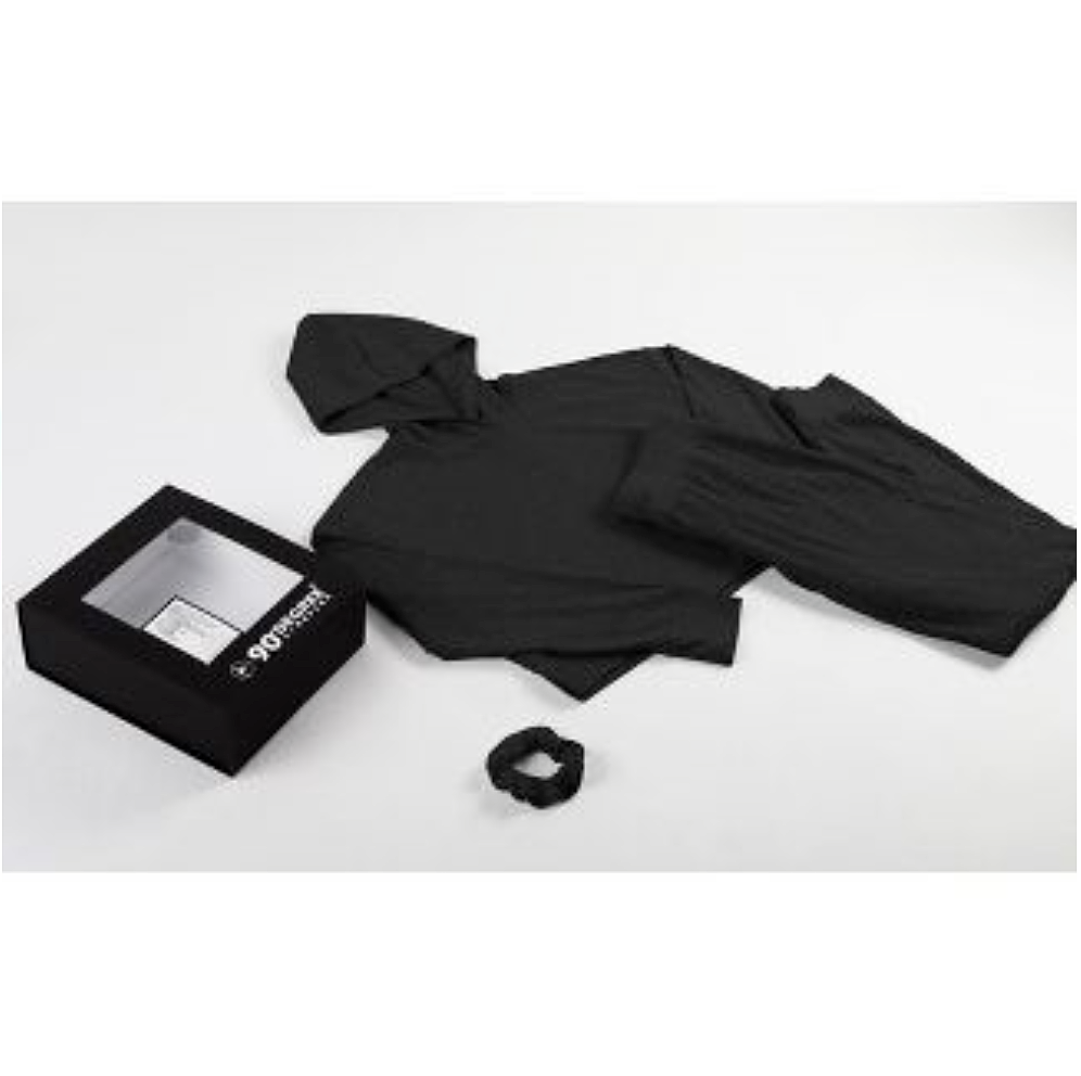 90 Degree by Reflex Women's Piece Ribbed Lounge Set in Black Size S