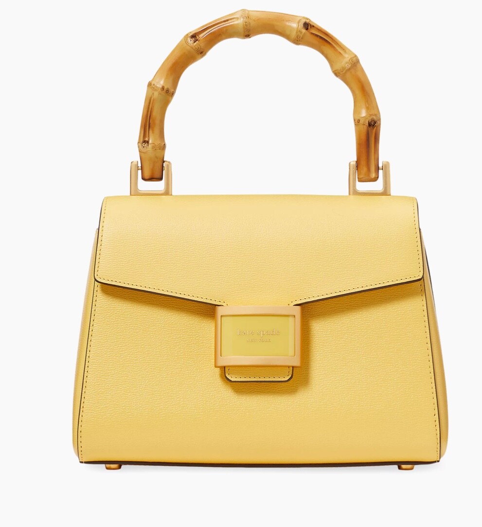 Kate Spade NY Katy Textured Leather Bamboo Small Top-handle NWT
