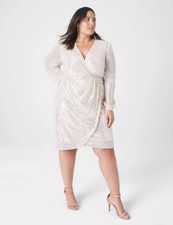 NEW LANE BRYANT 119 PLEATED WAIST SEQUIN DRESS SZ 20