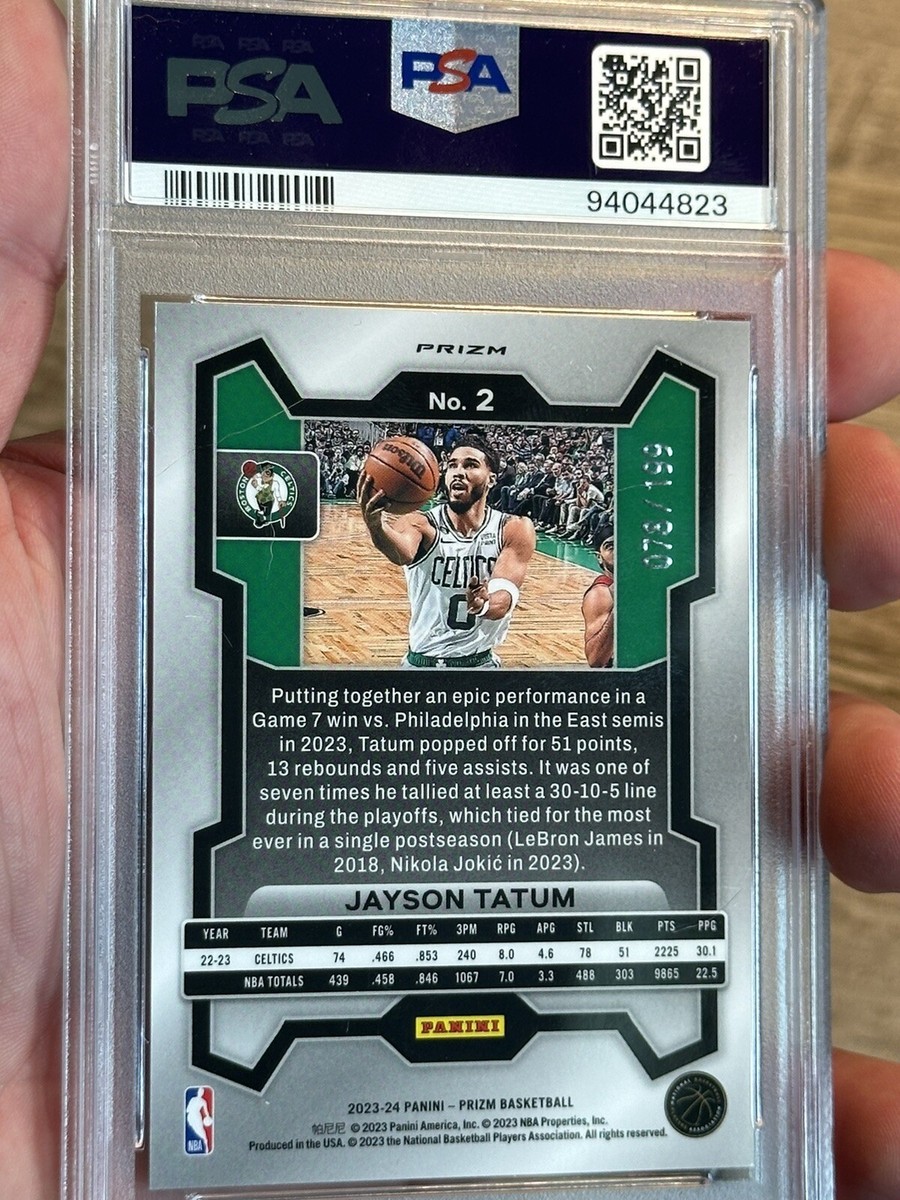 2023-24 Panini Prizm - Blue Prizm #2 Jayson Tatum /199 PSA 10 | eBay