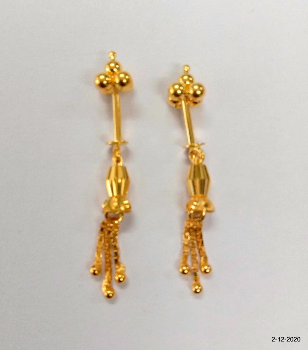 ethnic 18kt gold upper ear earring barbell piercing jewellry india one  piece | eBay