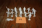 Full Mold Shot of 16 Marx Light Gray German Army Soldiers Tank M - MPC