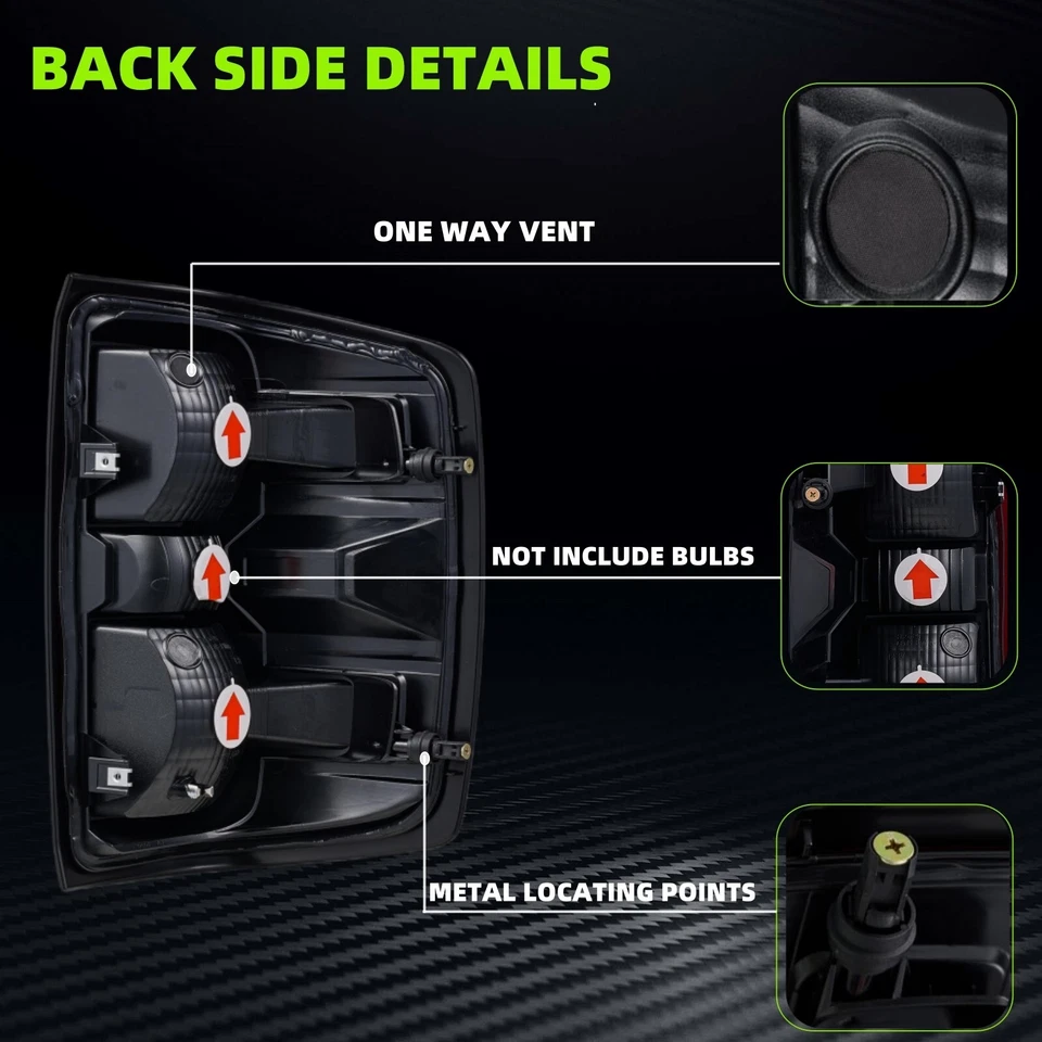 Tail lights for chevy silverado gmc sierra 1500 2500HD 3500HD 2015-2019 Foto 4 de 4