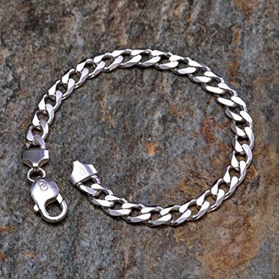 Bracelet Ancien En Argent Massif 925 - Mailles Et Breloques - Occasion En Bon état - Style Chaîne Vintage