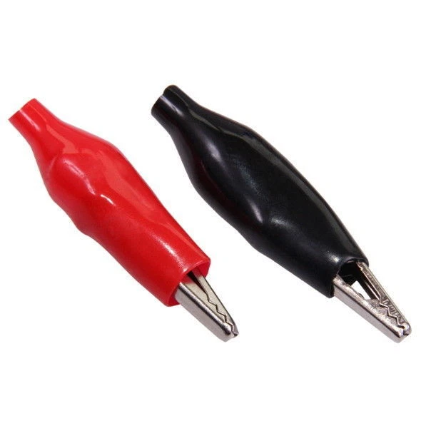 MARKENLOS Krokodilklemmen Rot + Schwarz Anschlussklemmen mit Isolierhülle