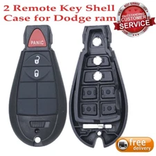2 Remote Key Fob Shell Case Cover For Dodge Ram 1500 2500 3500 2013-2021 GQ4-53T