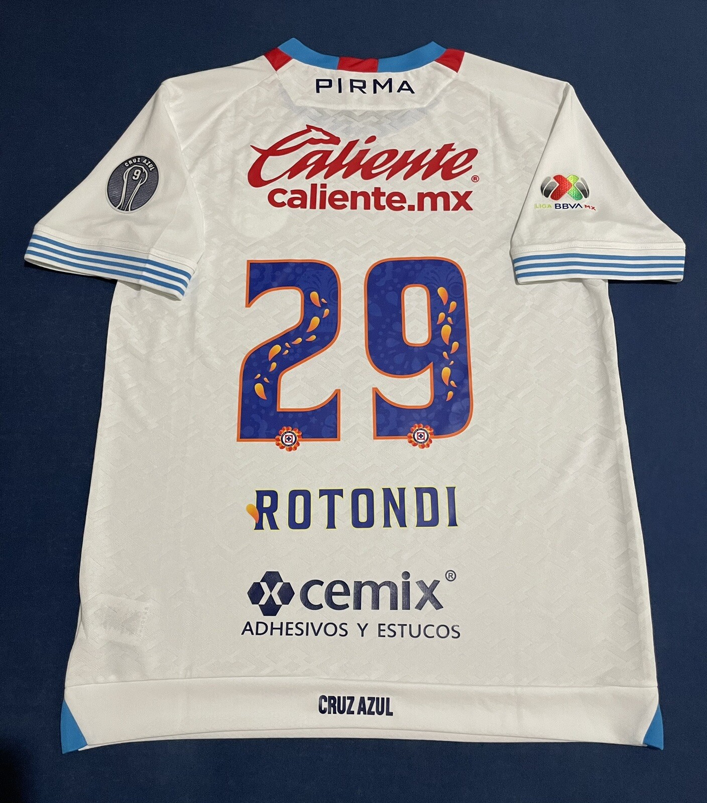 PIRMA CRUZ AZUL ROTONDI SOCCER JERSEY PLAYER VERSION SIZE LARGE 60 AÑOS MEXICO