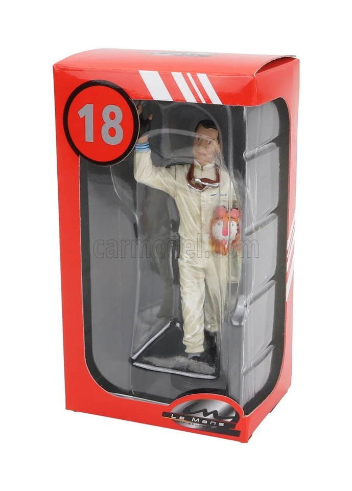 MODELLISMO ACTION FIGURE STATICO LE MANS F1 PILOTA JACK BRABHAM REIMS 1966 1/18 - Immagine 3 di 3