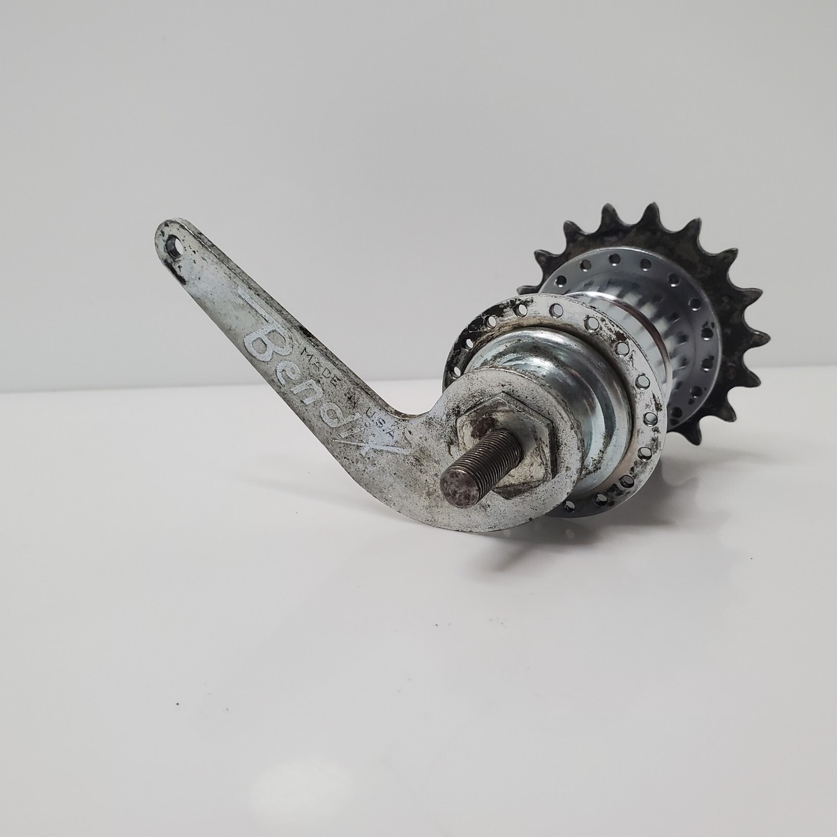 Vintage Bendix Coaster Brake Rear Hub Red Band 36s 18t Chrome USA