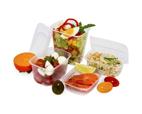 250 Stück Feinkostbecher mit Deckel, 200ml rechteckig Verpackungsbecher Salatbox - Bild 3 von 5