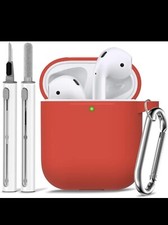 AirPod 1st Generation 2 In 1 Cleaner Kit And Soft Silicone Case RED