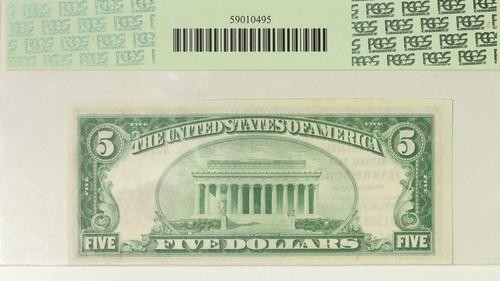 1929 $5 PCGS 64PPQ FR 1800-2 Ch#580 Harrisburg National Bank Note Item#P18235 - Picture 2 of 2