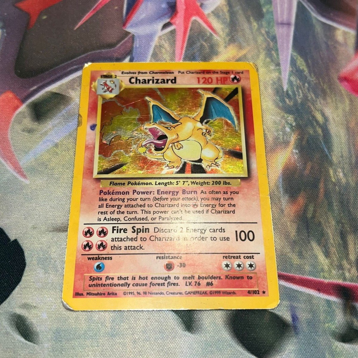 Charizard ~ 4/102 ~ Holo ~ BASE SET ~ DAMAGED PLAY ~ Pokemon Charizard ~ 4/102 ~ Holo ~ BASE SET ~ DAMAGED PLAY ~ Pokemon