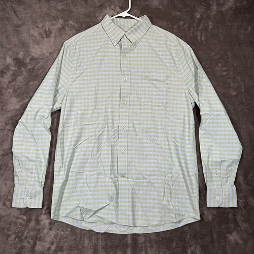 Southern Tide Intercoastal Shirt Mens L Green Plaid Performance Button Down