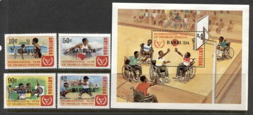 BARBUDA 1981, INTERNATIONAL YEAR OF THE DISABLED, Scott 522-526, MNH - Picture 1 of 1