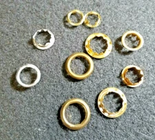 GROMMETS 4 STYLES BRASS AND NICKEL-PLATED FOR CLOCK RESTORATION PACK OF 6