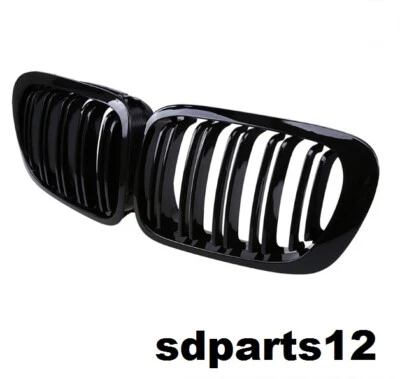 2 Grilles De Calandre Noir Brillant Avant Pour BMW Série 3 E46 Berline 1997-2001 - Photo 1/4