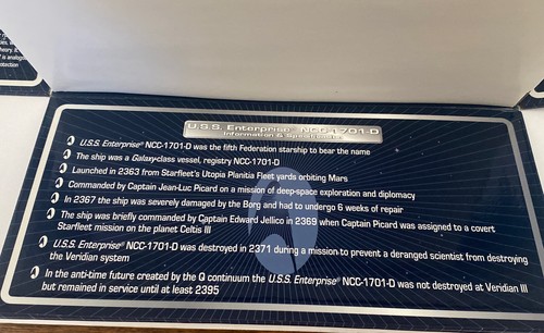 Star Trek USS Enterprise NCC-1701-D Corgi CBS 40th Anniversary Ltd Edition NIB - Picture 3 of 8