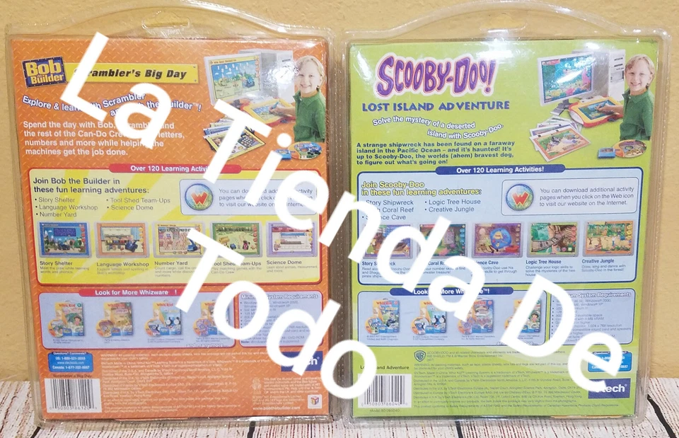 2 GAME LOT FOR BOB THE BUILDER SCOOBY DOO FANS FITS WHIZ KID LEARNING SYS READ - Image 2 of 2