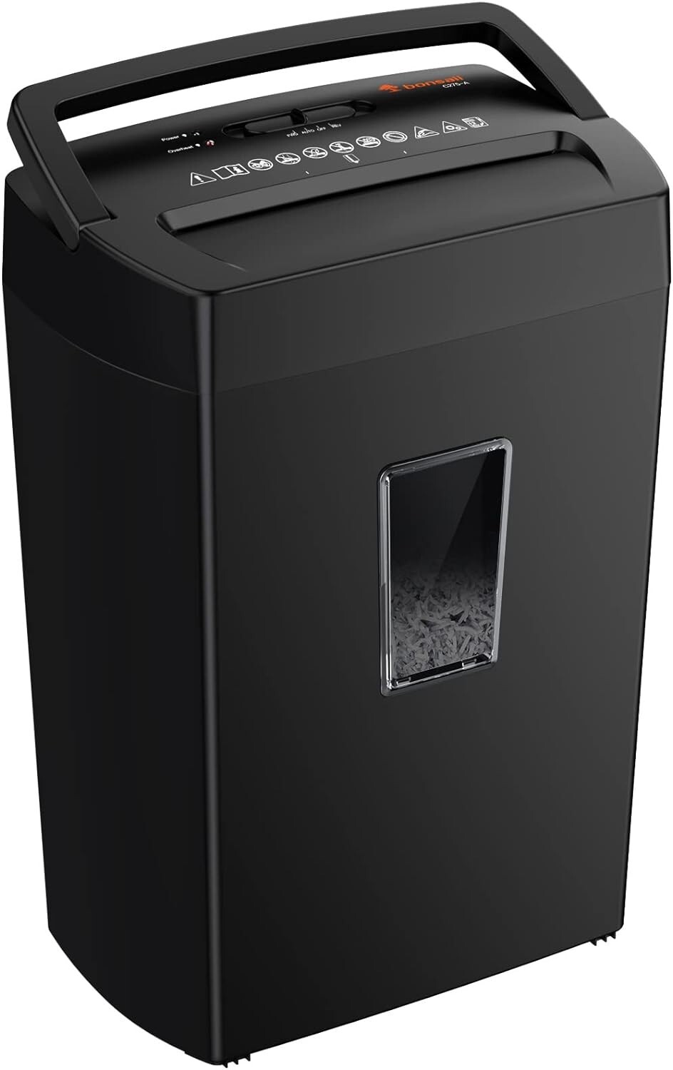 BONSAII 12Sheet Cross Cut Paper Shredder 5.5 Gal Home Office Heavy Duty Shredder-image