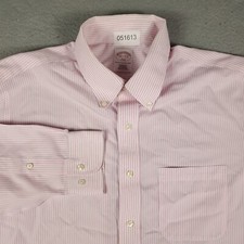 Brooks Brothers Shirt Mens 16.5 Pink Striped ...