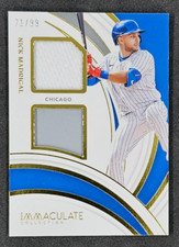 NICK MADRIGAL 2022 IMMACULATE COLLECTION DUAL JERSEY CARD #71/99 CHICAGO CUBS