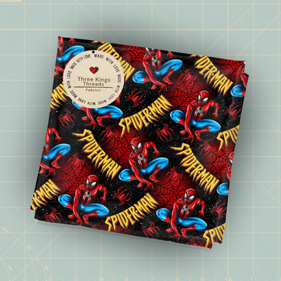 Spider-Man Wed Red Black DBP 1 Yard Print Fabric Seamless Design Appro 59x36