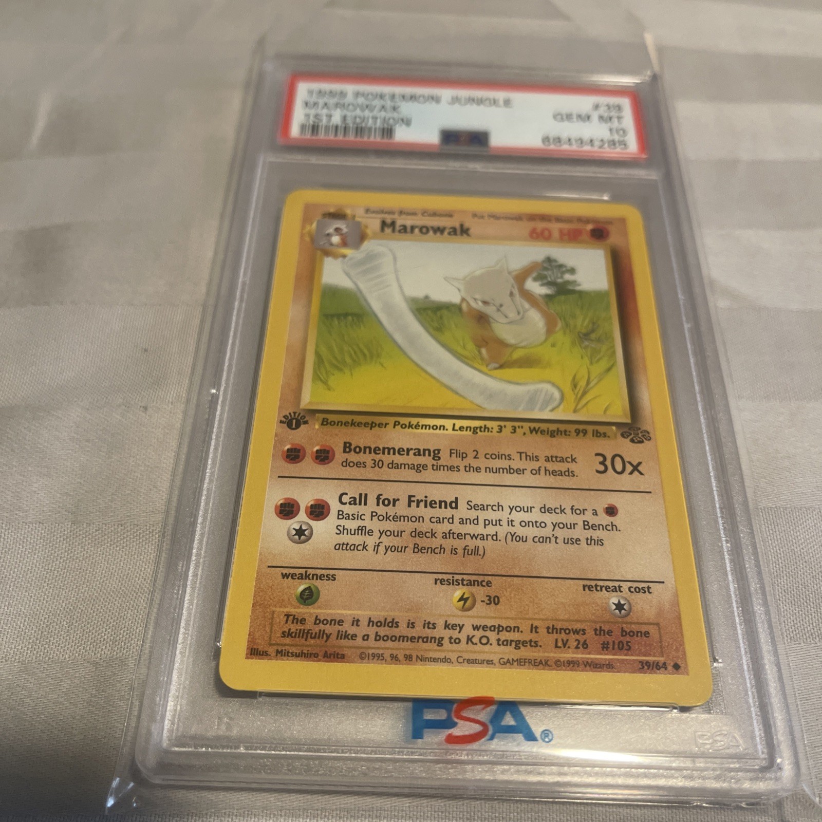 1999 Pokemon Jungle 1st Edition Marowak #39 PSA 10