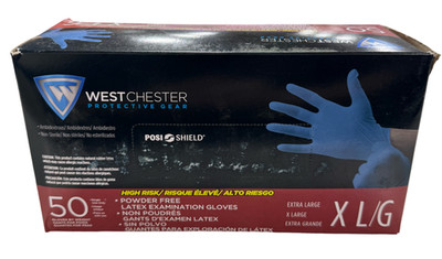 West Chester High Risk 14-mil Examination Grade Powder Free Latex Gloves XL 50pk