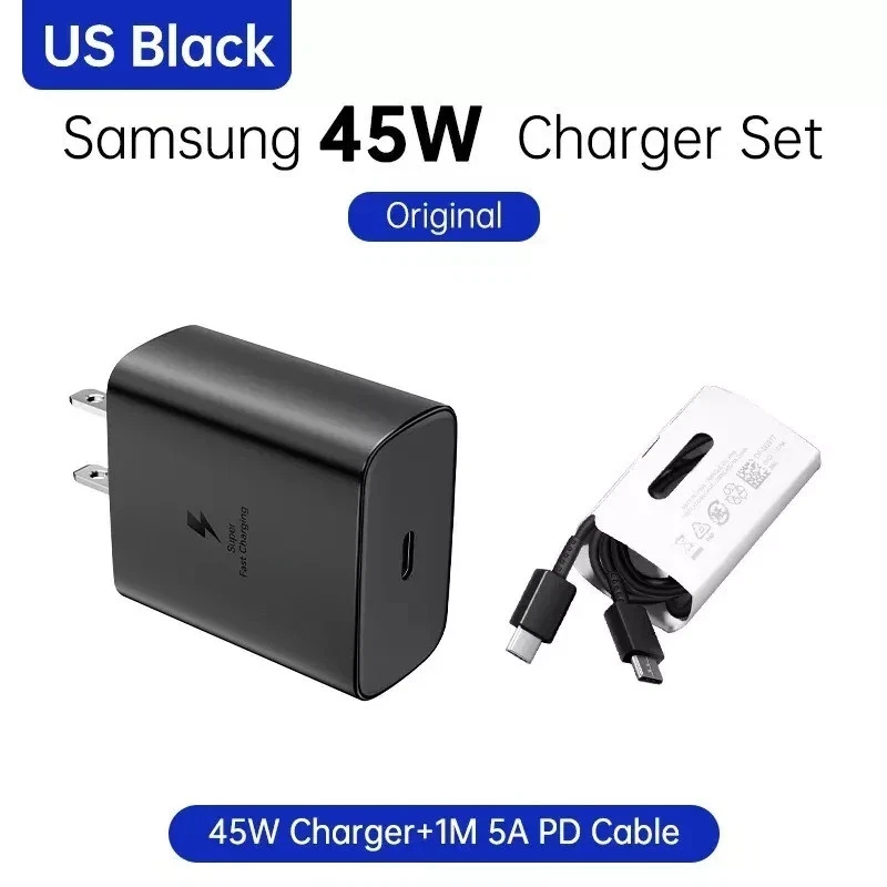 NEW Samsung Galaxy 45 Watts USB-C Super Fast Charging Wall Charger + Cable - Image 2 of 4