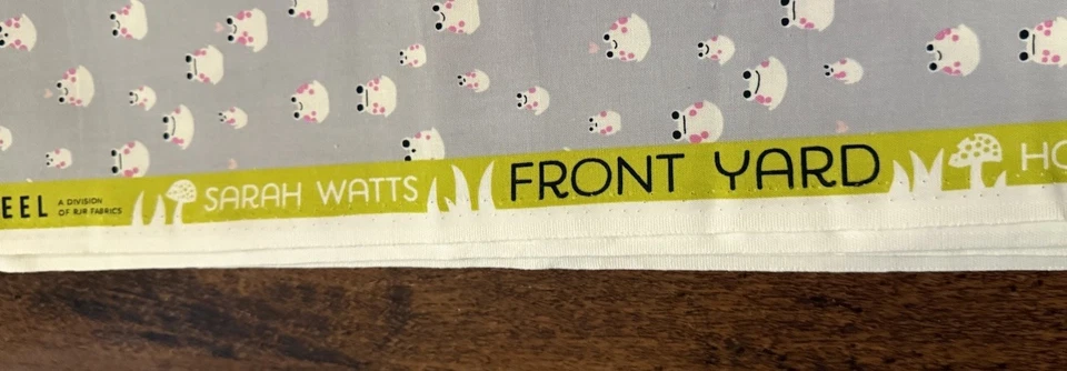 Cotton + Steel Fabric HOME SWEET GNOME White & Pink Frog Sarah Watts RJR 44” BTY - Image 3 of 4