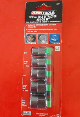 NEW OEM TOOLS 22991 Spiral Rounded Bolt Extractor Add-On Set SAE Metric