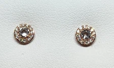 LC Lauren Conrad 10K Rose Gold Pink Morganite & 1/8cttw Diamond Earrings