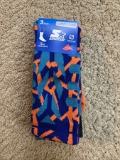 Boys Crew Socks 3 Pack Multicolored Lycra Starter Size Large 3-9