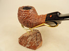 Steve Weiner 1991 Lg Fat Cognac Hand Carved Bark Briar Pipe Acrylic Stem w/Logo — photo 6