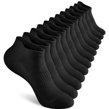 Ankle Socks for Women, 6 Pairs Low Cut Athletic Socks for Women 9-11 Black
