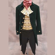 Men's Green Wool Regency Boy Costume Coat, Only Coat For Sale