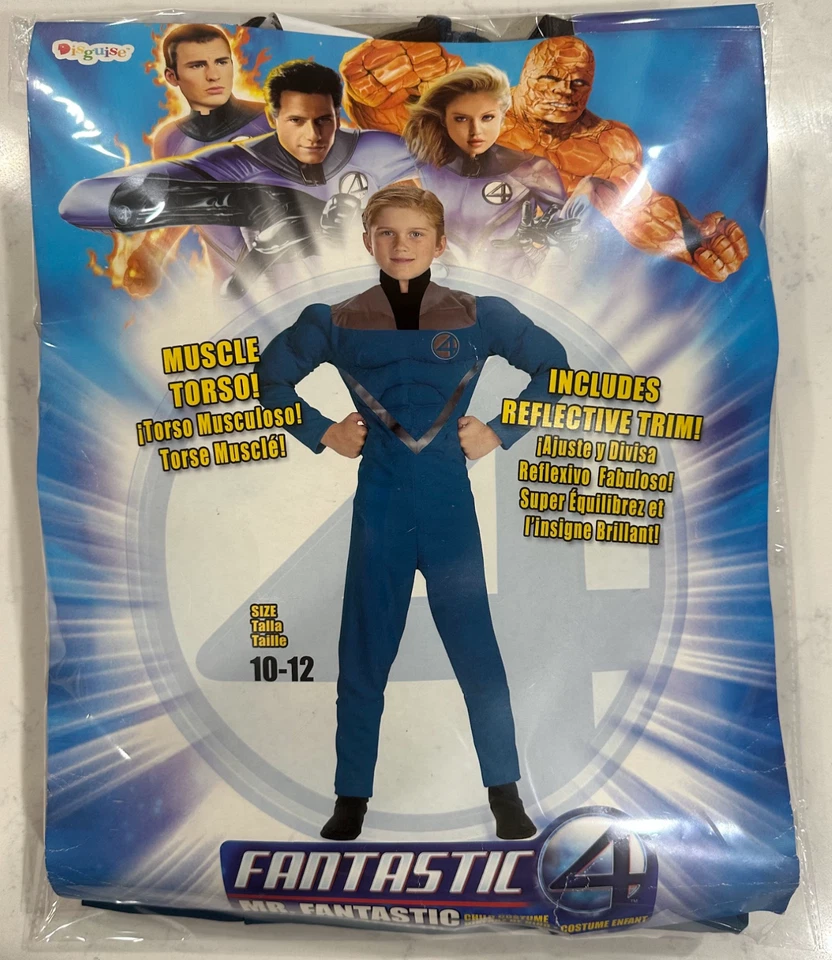 DELUXE FANTASTICO 4 Disfraz Niño CON Músculos, Talla L (10-12), TOTALMENTE NUEVO Foto 2 de 4