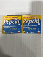 2 pack Pepcid AC Maximum Strength 20 mg 50 75 125 tablets Exp 27/28