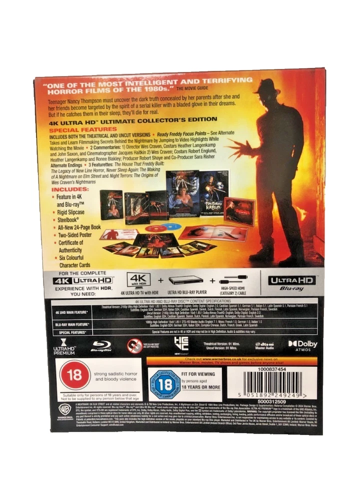 A Nightmare on Elm Street 40th Anniversary Collectors Edtn c/w Steelbook 4K HD - Image 3 of 4