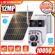 60X ZOOM 12MP 4G SIM Solar Camera Wireless Outdoor Security Cameras Solar Panel 
