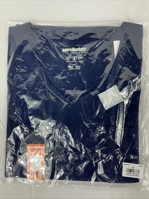 Scrubstar Women's Core Essentials V-Neck Scrub Top Size Small Indigo NWT