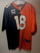 Vintage Nike On Field Denver Broncos Payton Manning 18 Jersey Men 44 Split Color