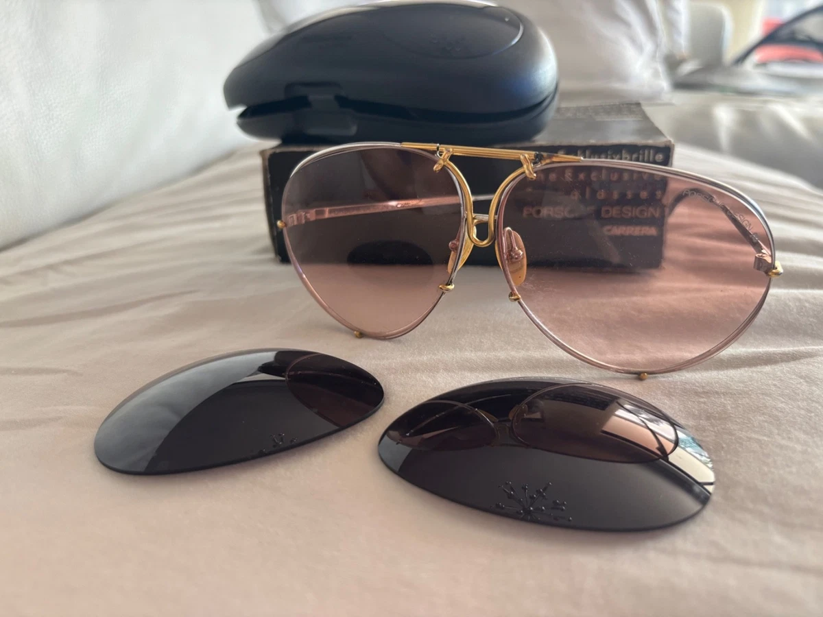 Vintage Carrera Sunglasses 5570 40 Gold Pilot Frames w/ Brown Gradient Lenses Vintage 1980 main image 3