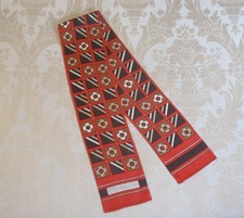 Vintage Retro 70s F Guerin Paris Narrow Rectangular Brown Orange Acetate Scarf