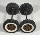 Vintage Tonka Set Of 4 Wheels Whitewall Tires Axle Assembly Parts Restore Custom