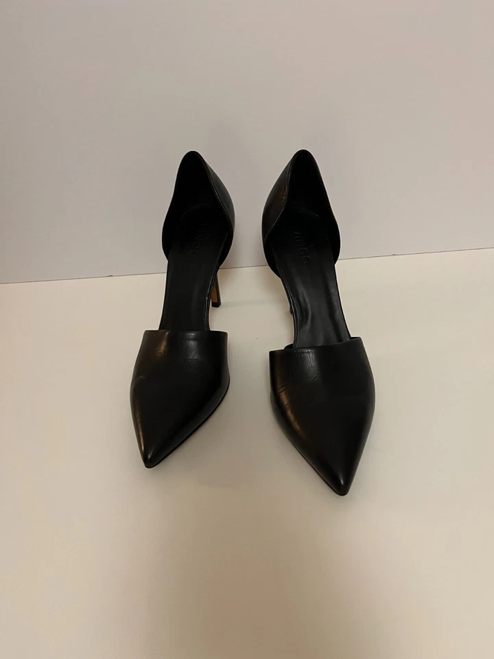 Vince. Salto pontiagudo de couro italiano D'Orsay Vero Cuoio - Imagem 3 de 4